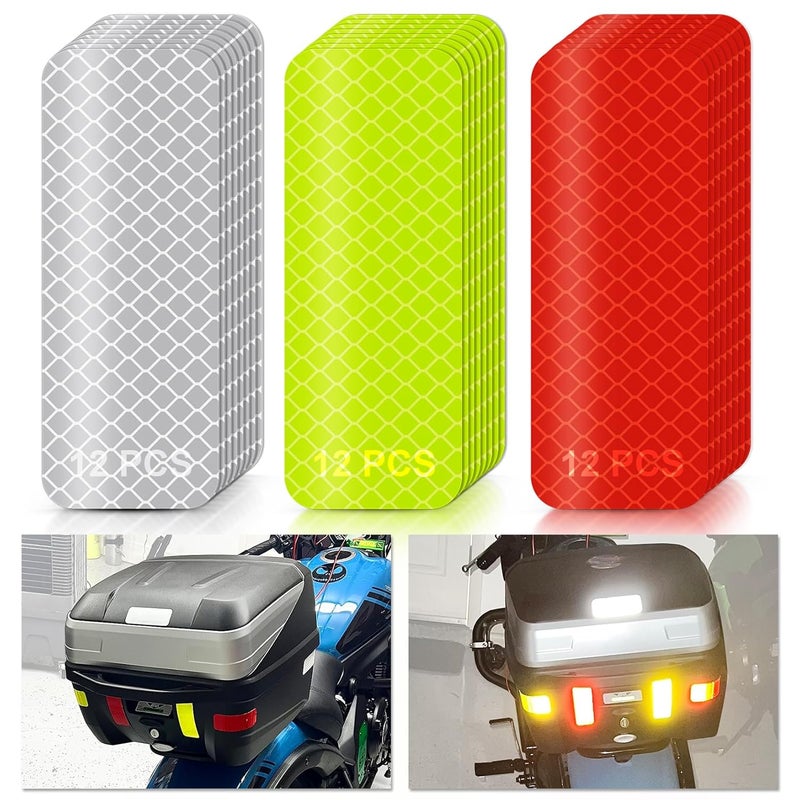 psler Reflective Stickers - 36 PCS High Visibility Reflective Tape Waterproof Strips Bulk Safety for Car Motorcycle Bike Trailer Helmet Mailbox Bag, 1.18 x 3.15 Inch - Image 1